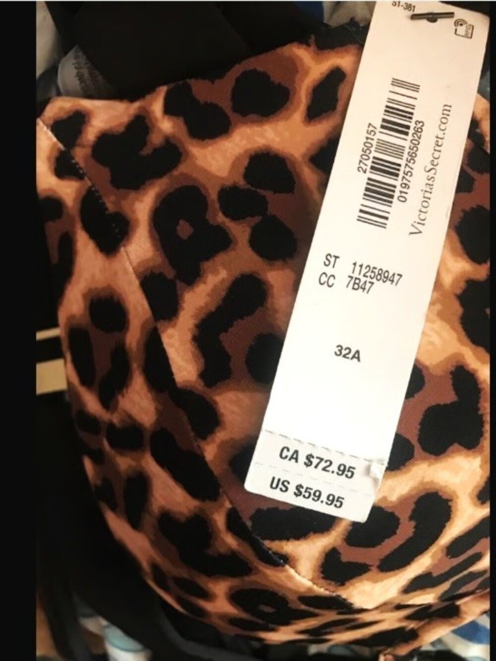 32A Victoria’s Secret Hottie Push Up Bikini Top Leopard $60 - Picture 5 of 5